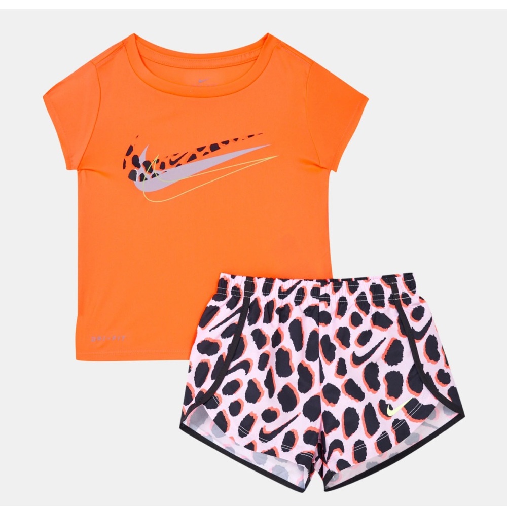 Toddler girls Nike outfit size 3T orange leopard print